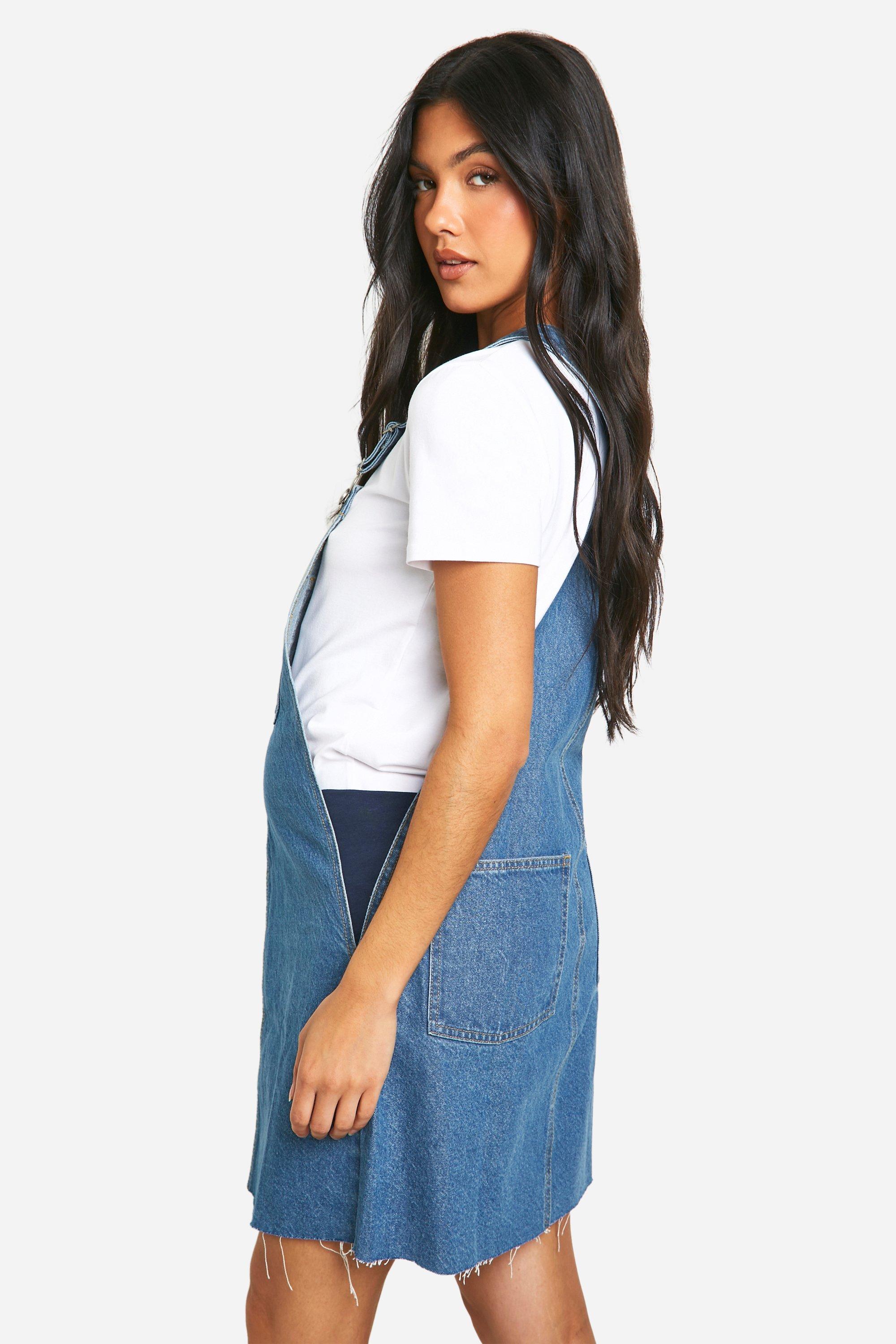Maternity Denim Pinafore Dress